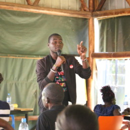 a trainee facilitating a workshop